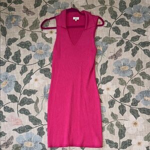 Pink Sleeveless sweater Dress